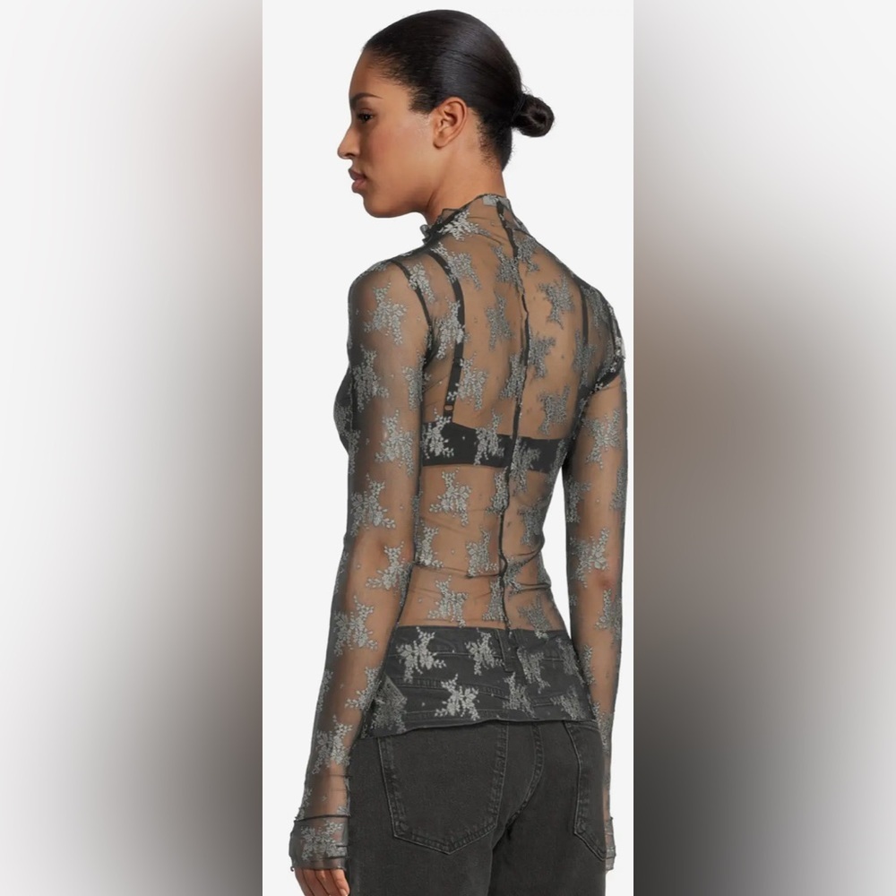 Free People Sheer Black Lace Top - Picture 3 of 3